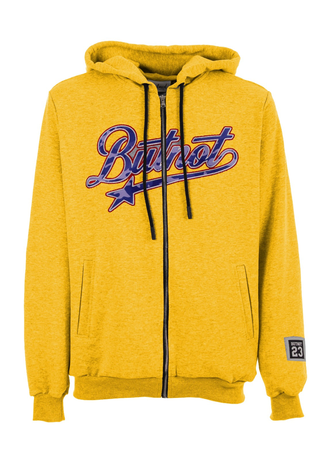 FELPA CON ZIP E RICAMO MIMETICO