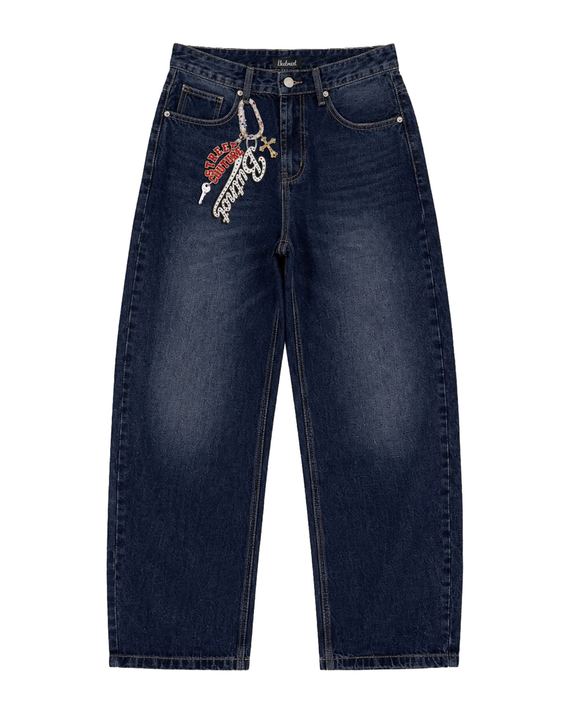 JEANS DENIM BUTNOT RHINESTONE