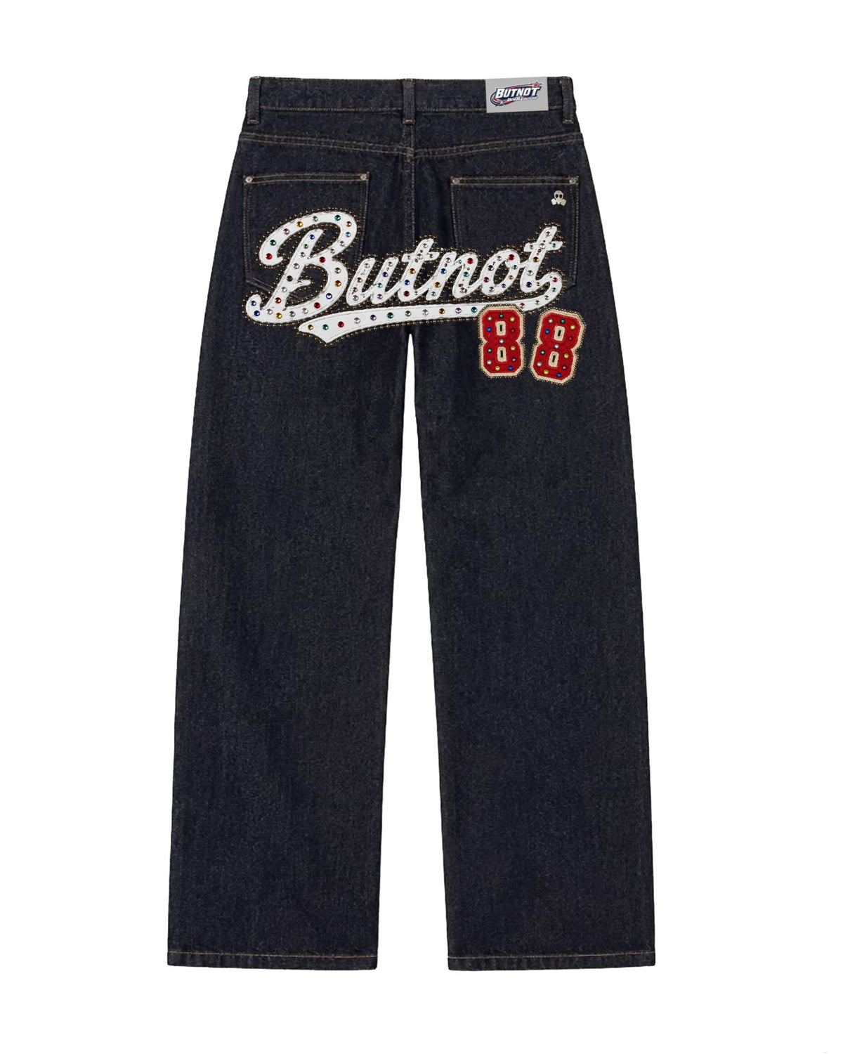 JEANS DENIM BUTNOT RHINESTONE