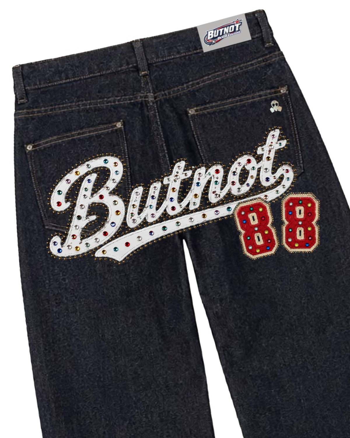 JEANS DENIM BUTNOT RHINESTONE