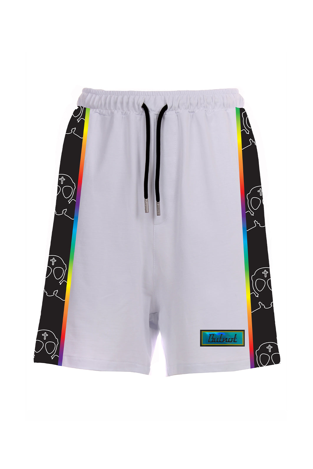 SHORTS TRIACETATO CON BANDA MULTICOLORE