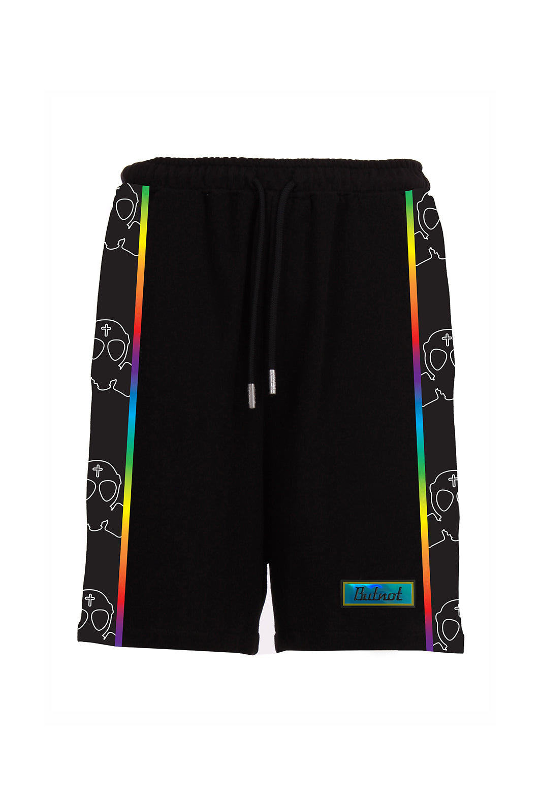SHORTS TRIACETATO CON BANDA MULTICOLORE