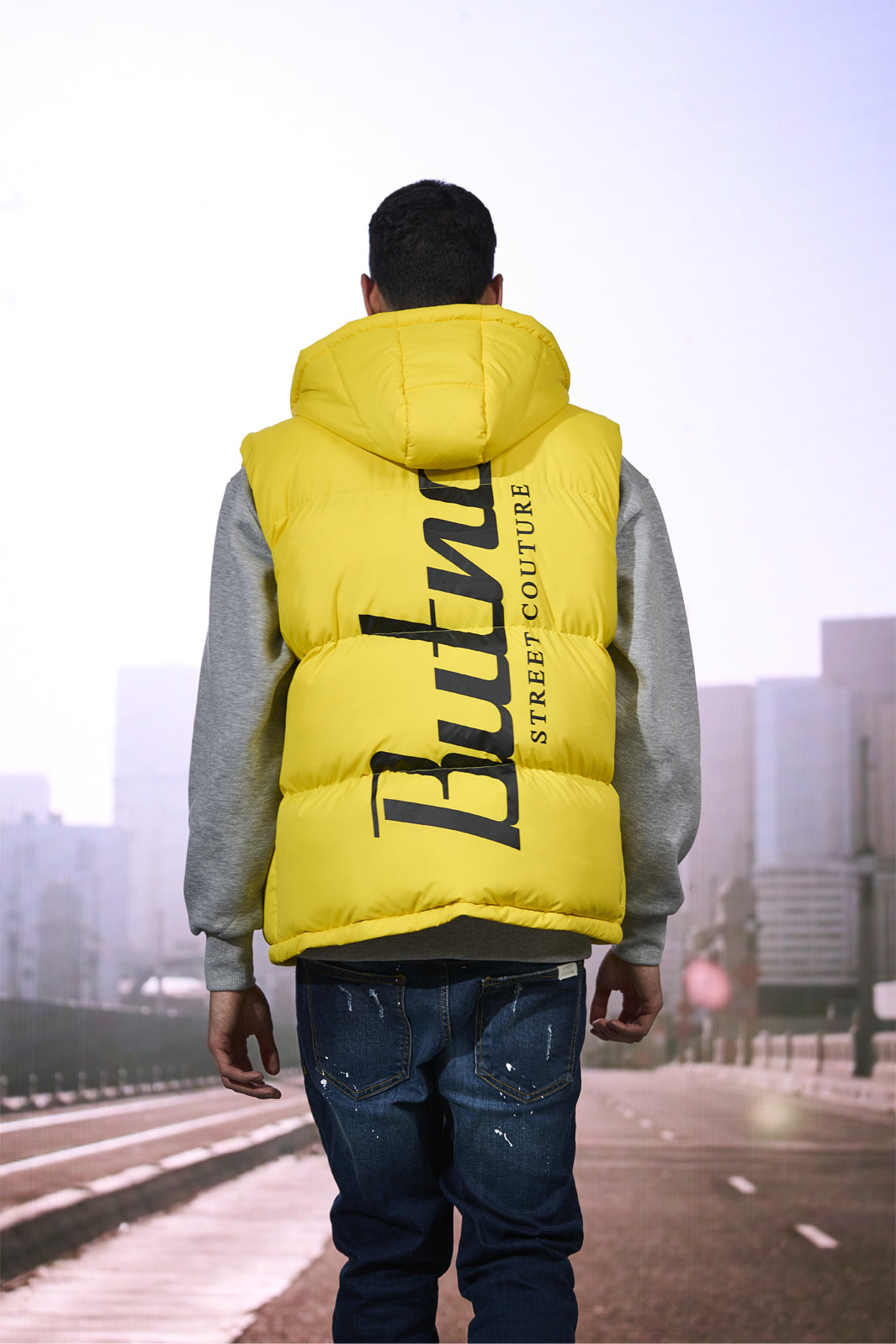 BOMBER SMANICATO CON STAMPA BUT NOT RETRO