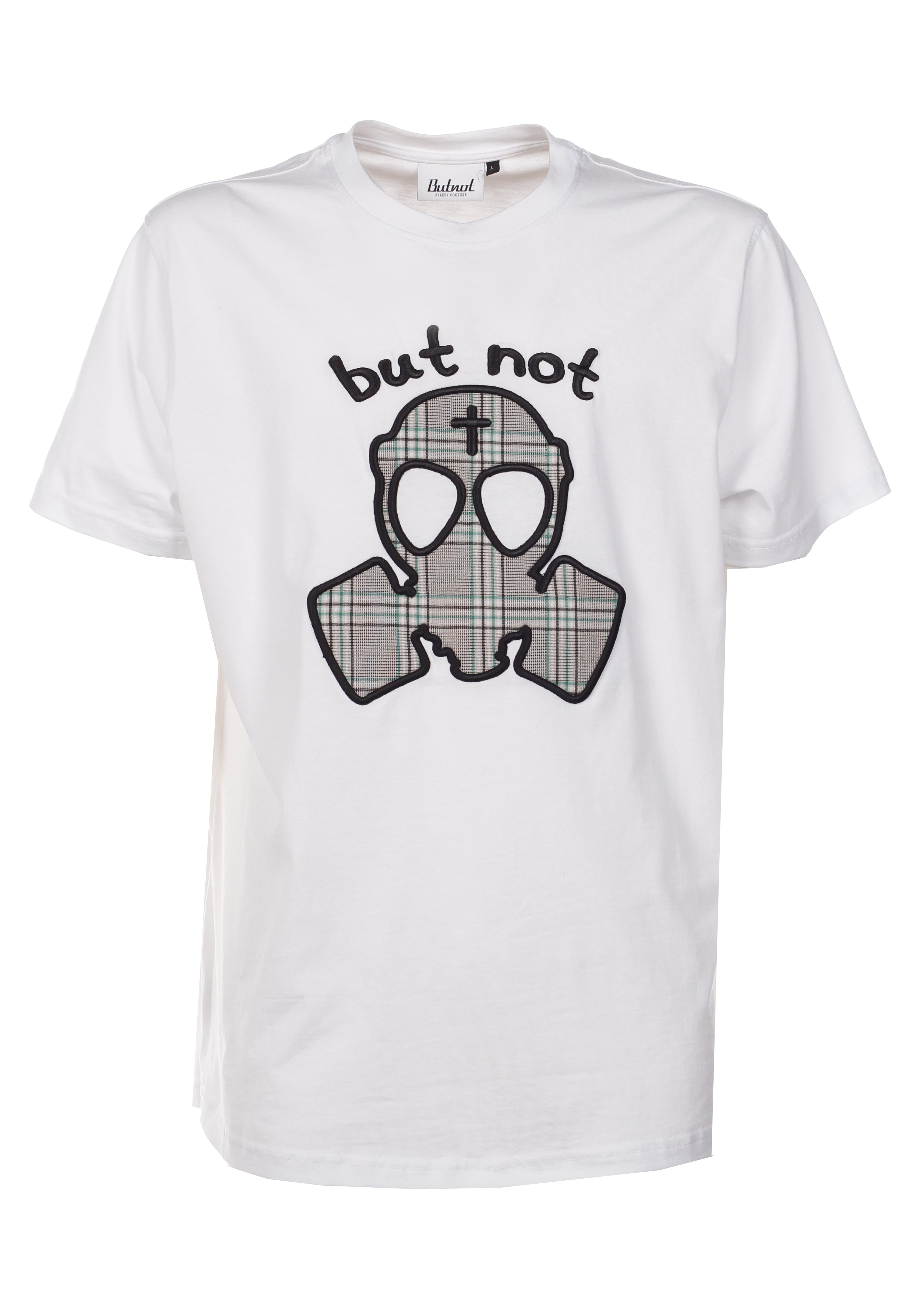 T-SHIRT RICAMO LOGO MASK SCOZZESE