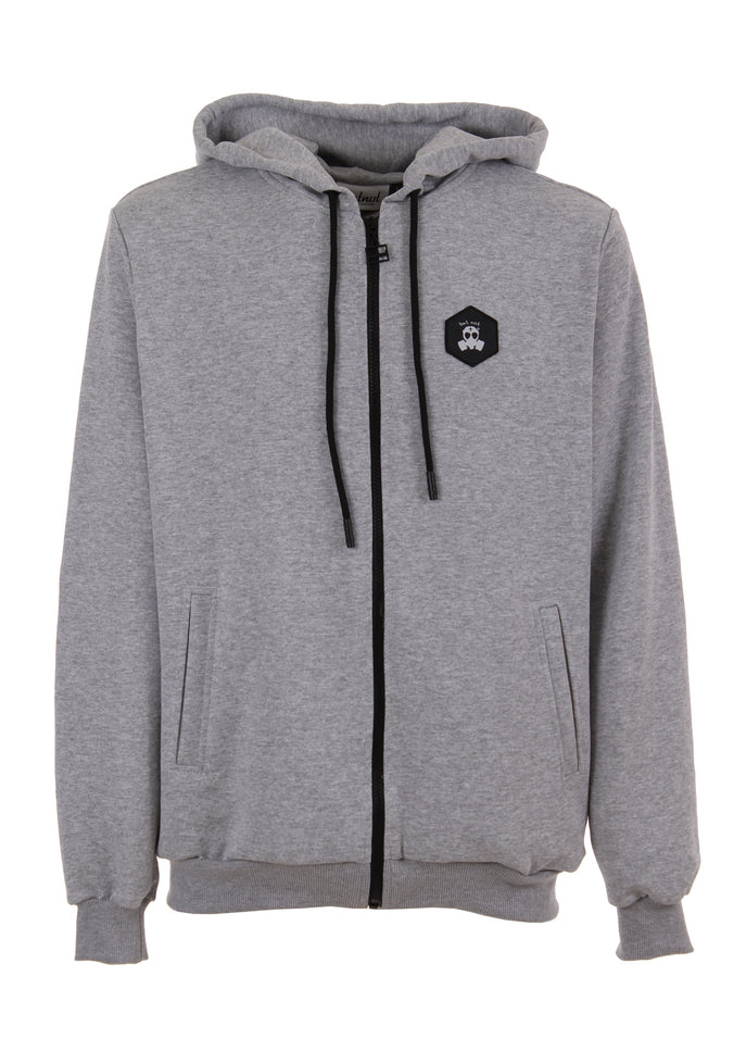 FELPA CON ZIP E PATCH ESAGONALE