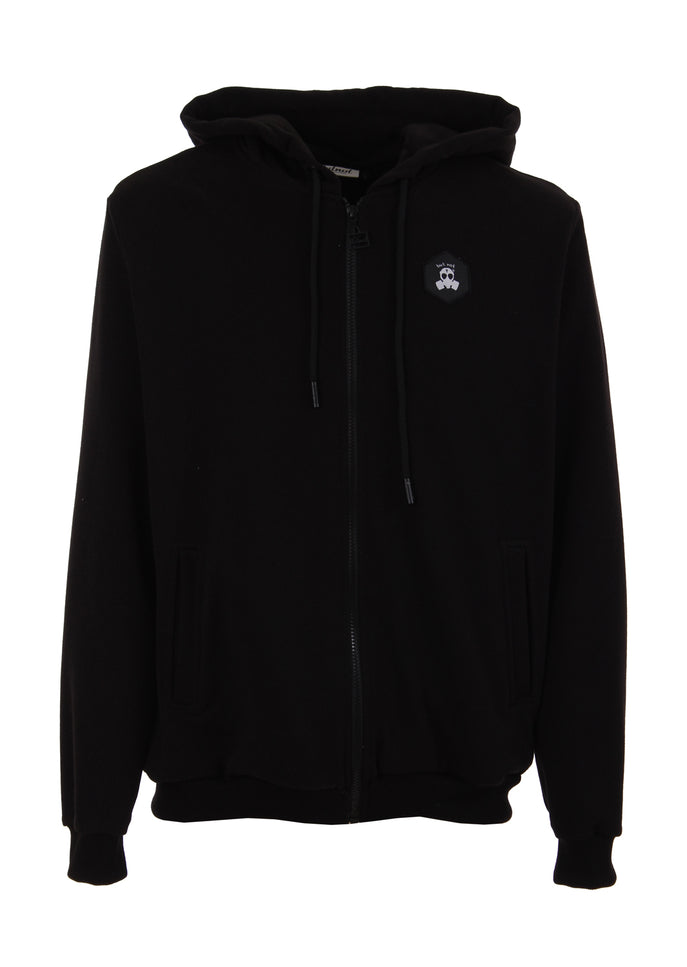 FELPA CON ZIP E PATCH ESAGONALE