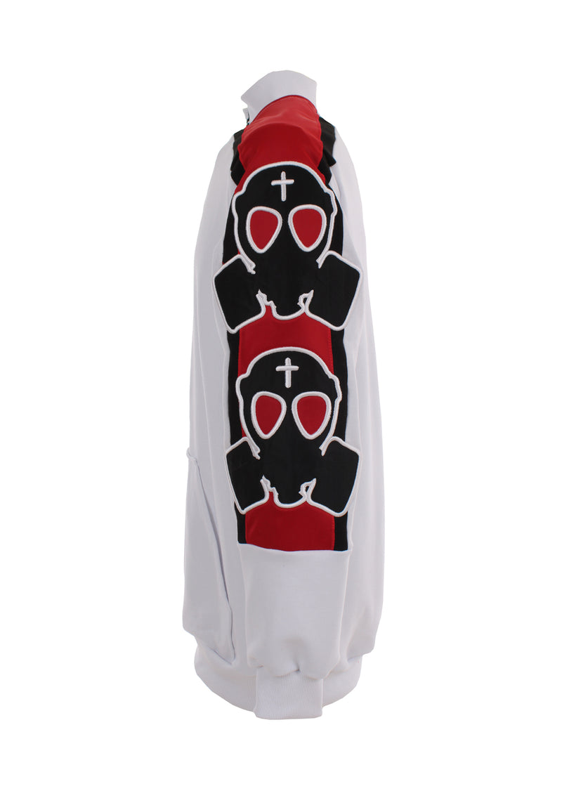 SWEAT-SHIRT DEMI-ZIP ET LOGOS LATÉRAUX BRODÉS