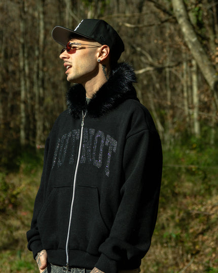 HOODIE BLACK FUR BUTNOT