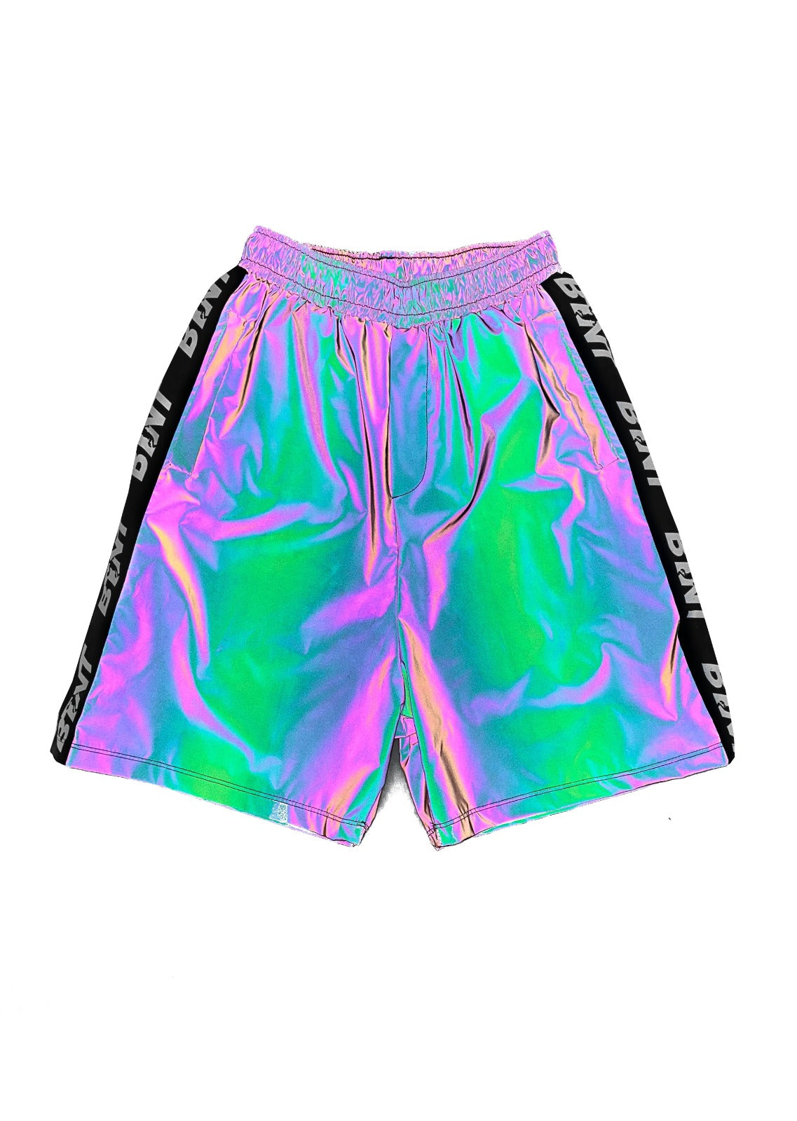SHORTS IRIDESCENTE CON BANDA