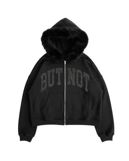 HOODIE BLACK FUR BUTNOT