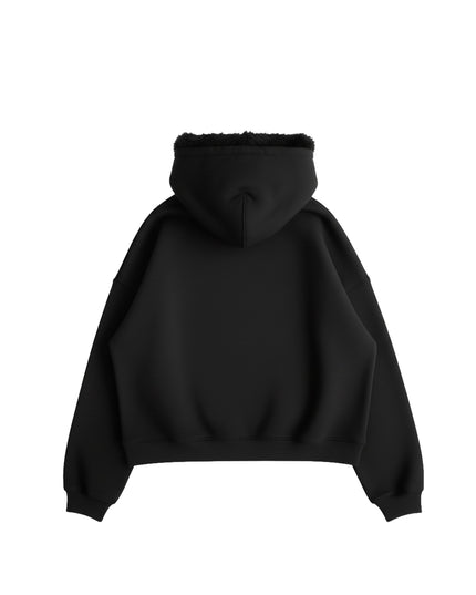 HOODIE BLACK FUR BUTNOT