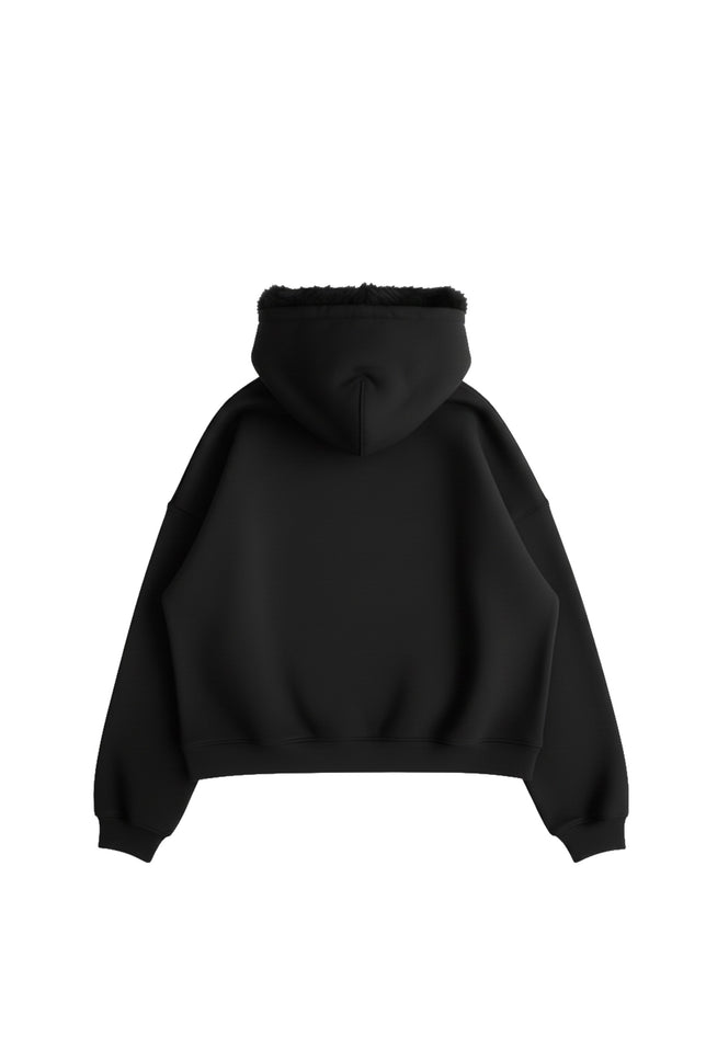 HOODIE BLACK FUR BUTNOT