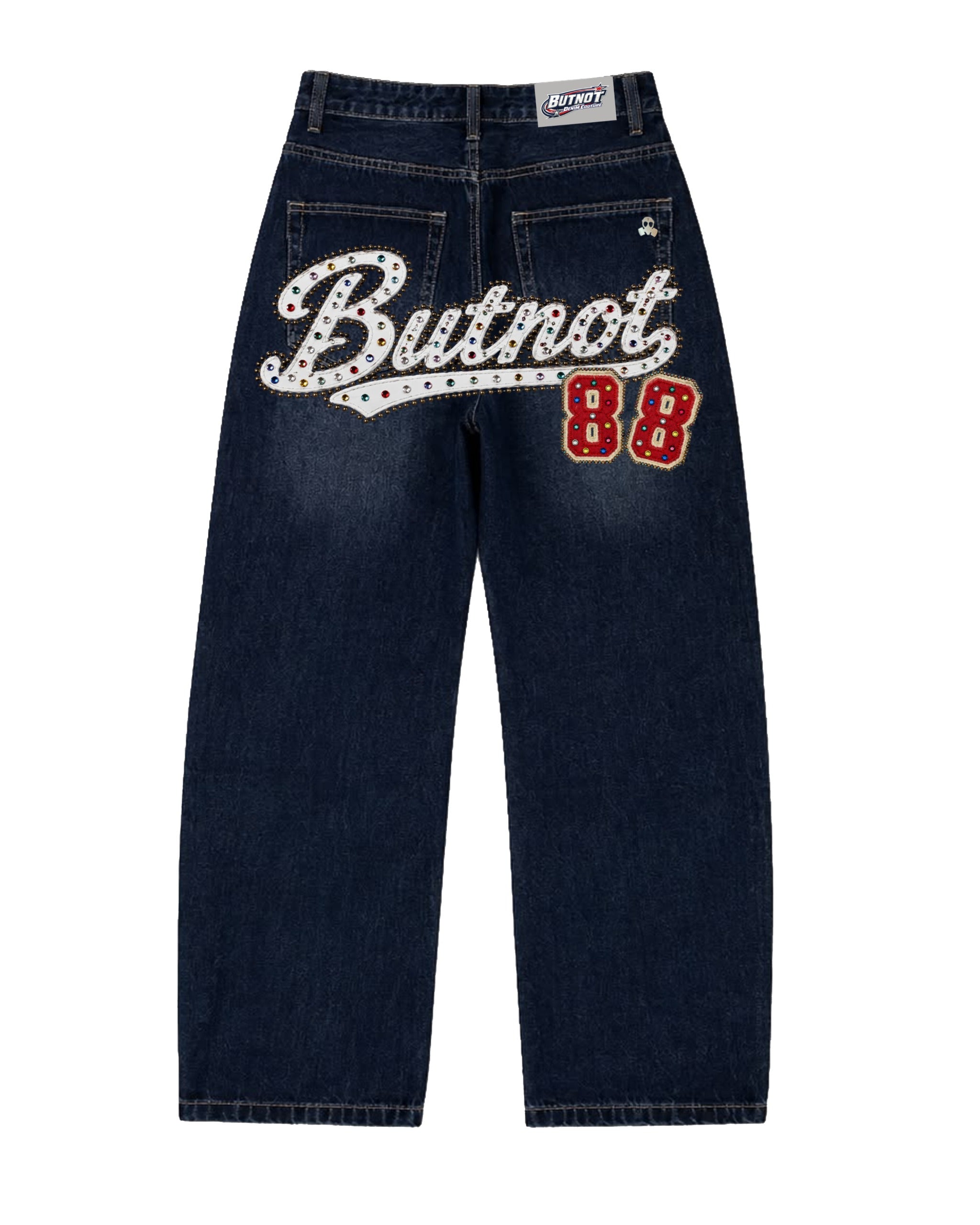JEANS DENIM BUTNOT RHINESTONE