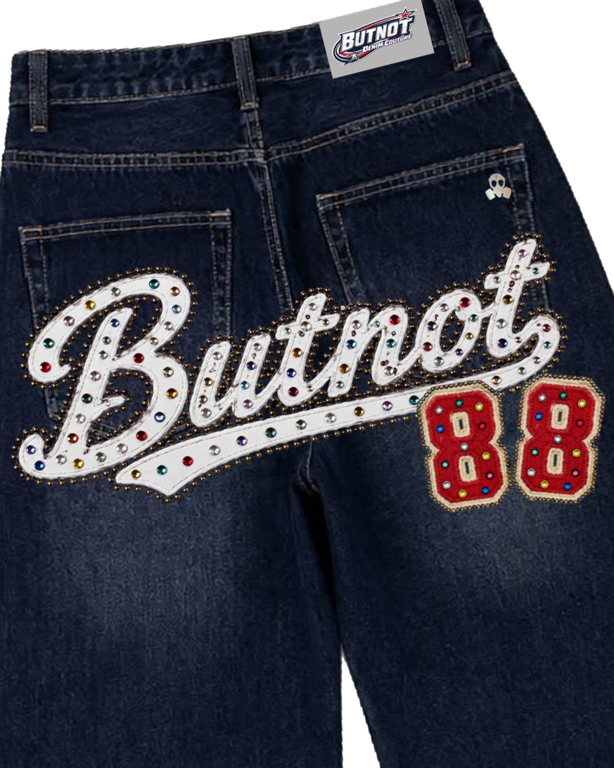 JEANS DENIM BUTNOT RHINESTONE
