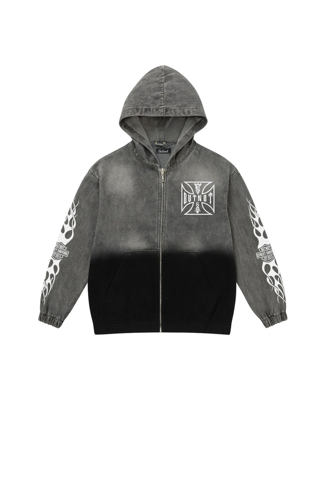 HOODIE BUTNOT ZIP WASHED