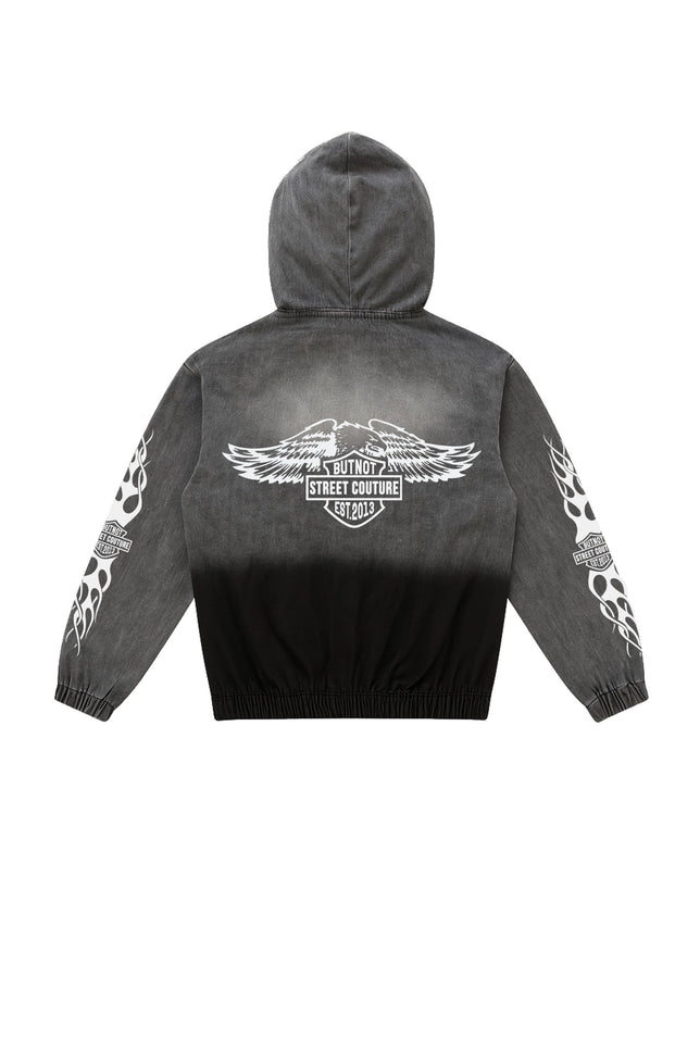 HOODIE BUTNOT ZIP WASHED