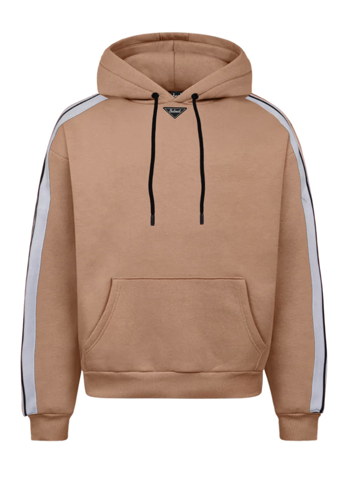 FELPA CAPPUCCIO PATCH TRIANGOLO E BANDA LATERALE